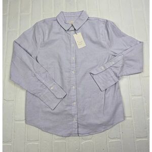 A new day Blue Striped Collared Button Up Shirt Small